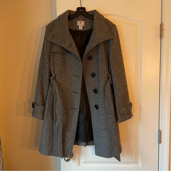 NWOT Heathered Grey Worthington Trench Coat | Classic Silhouette - Picture 3 of 15